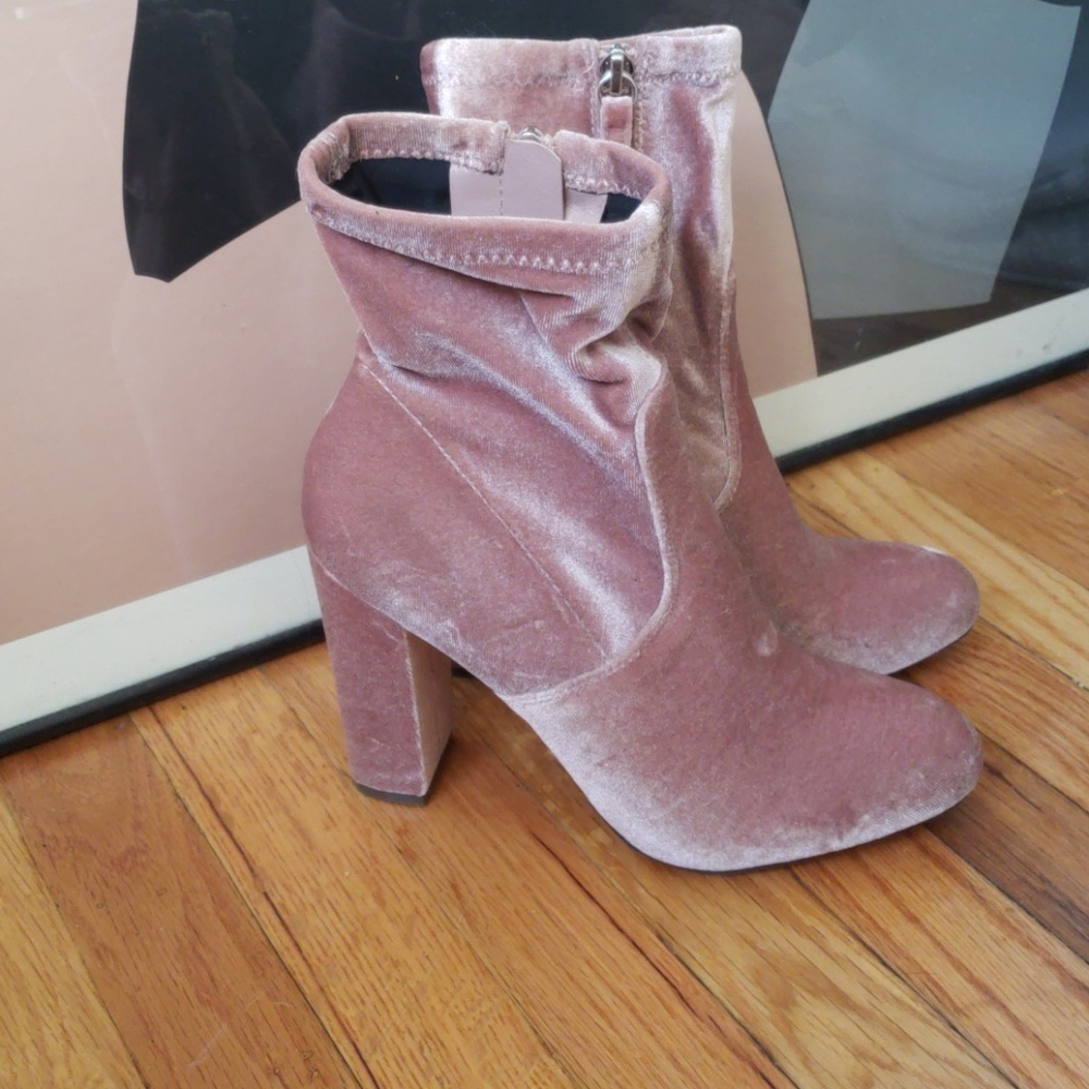 Target new pink velvet ankle boots